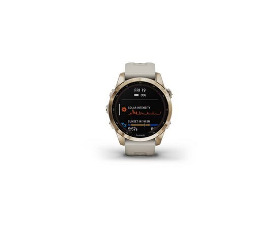 Смарт-часы Garmin fenix 7S Sapphire Sol, Cream Gold Ti w/ Light Sand Band, GPS (010-02539-21), изображение 2
