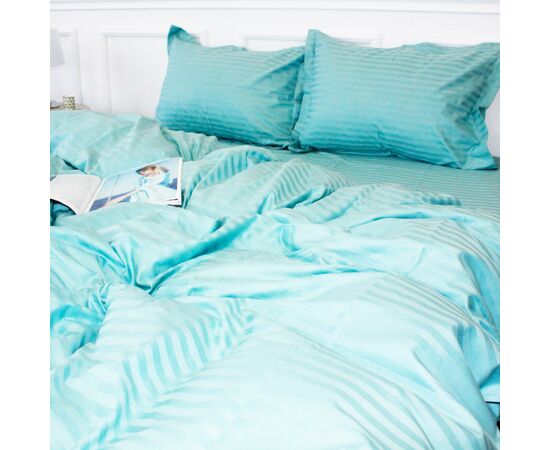 Постельное белье MirSon Satin Stripe 30-0015GreenWave 160х220 Семейный (2200005253281)
