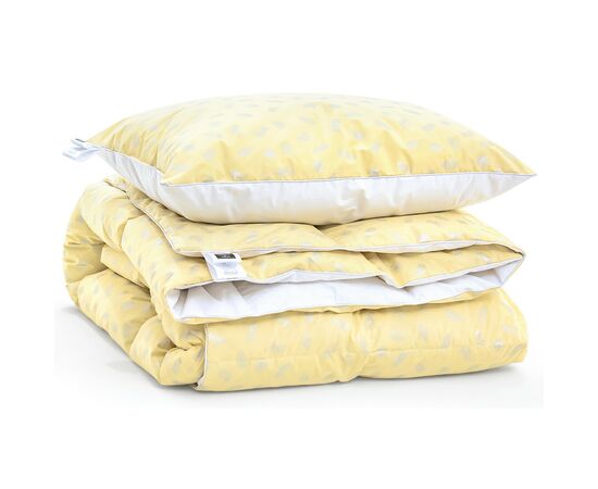 Одеяло MirSon Набор пуховый №2102 Bio-Beige Зима 90% пух одеяло 155х215 + подушка 50х70 средняя (2200003022919), изображение 4