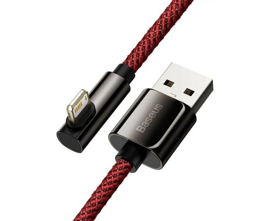 Дата кабель USB 2.0 AM to Lightning 1.0m CACS 2.4A 90 Legend Series Elbow Red Baseus (CACS000009), изображение 2 Дата кабель USB 2.0 AM to Lightning 1.0m CACS 2.4A 90 Legend Series Elbow Red Baseus (CACS000009), изображение 2