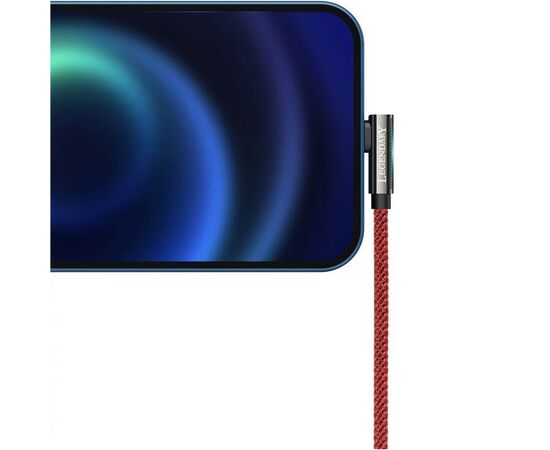 Дата кабель USB 2.0 AM to Lightning 1.0m CACS 2.4A 90 Legend Series Elbow Red Baseus (CACS000009), изображение 8 Дата кабель USB 2.0 AM to Lightning 1.0m CACS 2.4A 90 Legend Series Elbow Red Baseus (CACS000009), изображение 8