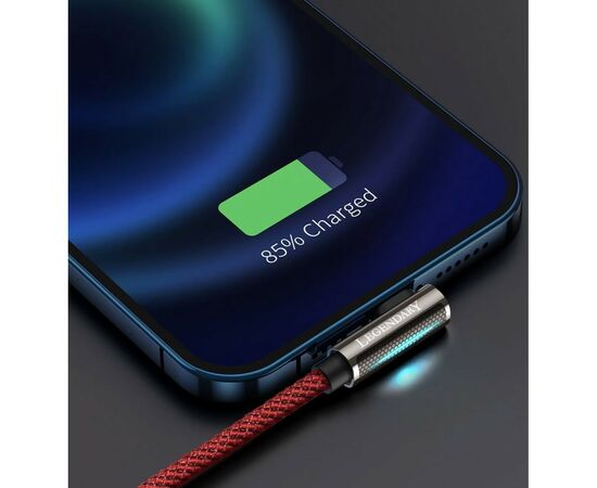 Дата кабель USB 2.0 AM to Lightning 1.0m CACS 2.4A 90 Legend Series Elbow Red Baseus (CACS000009), изображение 9 Дата кабель USB 2.0 AM to Lightning 1.0m CACS 2.4A 90 Legend Series Elbow Red Baseus (CACS000009), изображение 9