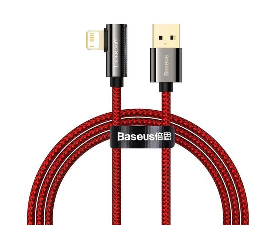 Дата кабель USB 2.0 AM to Lightning 1.0m CACS 2.4A 90 Legend Series Elbow Red Baseus (CACS000009)