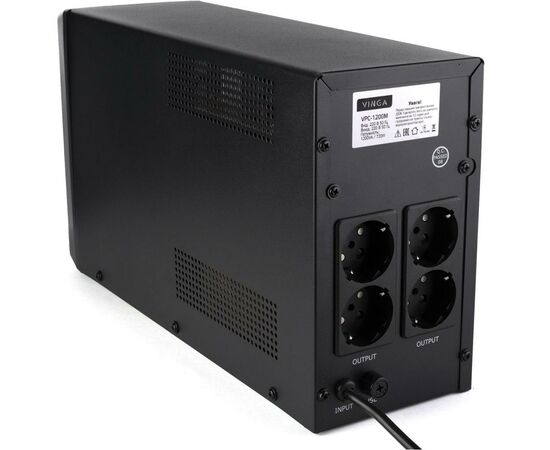 Источник бесперебойного питания Vinga LCD 1200VA metal case (VPC-1200M), изображение 10 Источник бесперебойного питания Vinga LCD 1200VA metal case (VPC-1200M), изображение 10