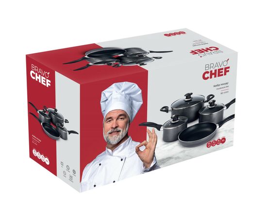 Набір посуду Bravo Chef 7 предметів (BC-6100), зображення 12 Набір посуду Bravo Chef 7 предметів (BC-6100), зображення 12