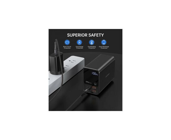 Батарея универсальная Choetech 27000mAh, PD/3.0/100W, USB-C*2/100+100W, USB-A*2/QC3.0/22.5W (B635-BK), изображение 7 Батарея универсальная Choetech 27000mAh, PD/3.0/100W, USB-C*2/100+100W, USB-A*2/QC3.0/22.5W (B635-BK), изображение 7