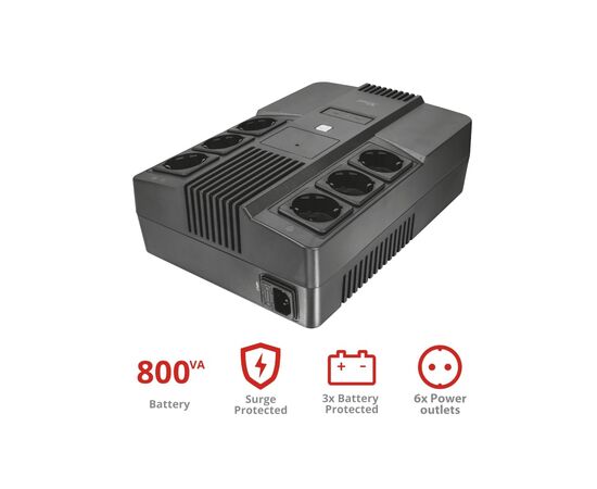 Источник бесперебойного питания Trust Maxxon 800VA UPS (23326_TRUST), изображение 10 Источник бесперебойного питания Trust Maxxon 800VA UPS (23326_TRUST), изображение 10