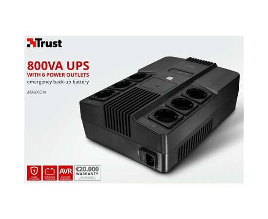Источник бесперебойного питания Trust Maxxon 800VA UPS (23326_TRUST), изображение 11 Источник бесперебойного питания Trust Maxxon 800VA UPS (23326_TRUST), изображение 11