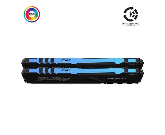 Модуль памяти для компьютера DDR4 64GB (2x32GB) 3200 MHz Fury Beast RGB Kingston Fury (ex.HyperX) (KF432C16BBAK2/64), изображение 2 Модуль памяти для компьютера DDR4 64GB (2x32GB) 3200 MHz Fury Beast RGB Kingston Fury (ex.HyperX) (KF432C16BBAK2/64), изображение 2