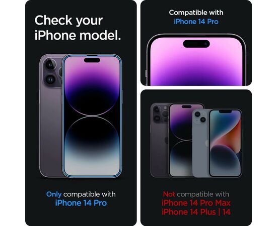Стекло защитное Spigen Apple Iphone 14 Pro Glas tR EZ Fit (2 Pack), Clear (AGL05214), изображение 7 Стекло защитное Spigen Apple Iphone 14 Pro Glas tR EZ Fit (2 Pack), Clear (AGL05214), изображение 7