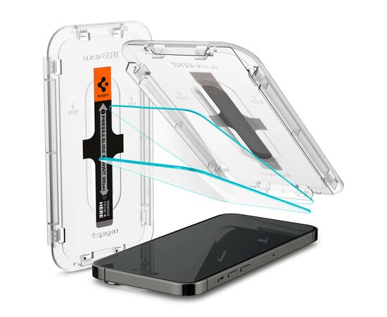 Стекло защитное Spigen Apple Iphone 14 Pro Glas tR EZ Fit (2 Pack), Clear (AGL05214), изображение 8 Стекло защитное Spigen Apple Iphone 14 Pro Glas tR EZ Fit (2 Pack), Clear (AGL05214), изображение 8