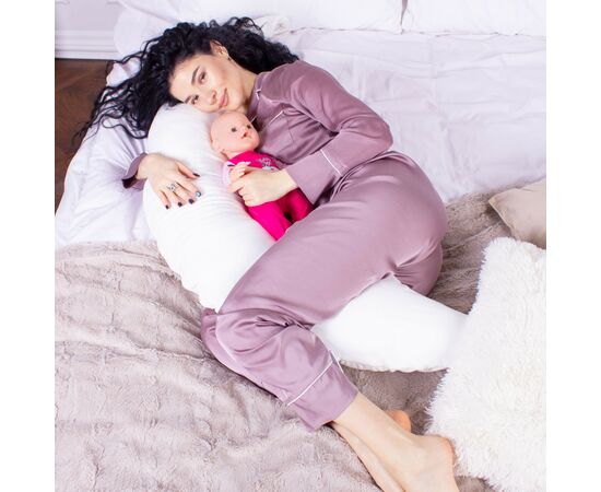 Подушка MirSon для беременных и кормления №8300 Velvet Line 28-0001 White Велюр 30х170х20 см (2200006200253), изображение 4 Подушка MirSon для беременных и кормления №8300 Velvet Line 28-0001 White Велюр 30х170х20 см (2200006200253), изображение 4