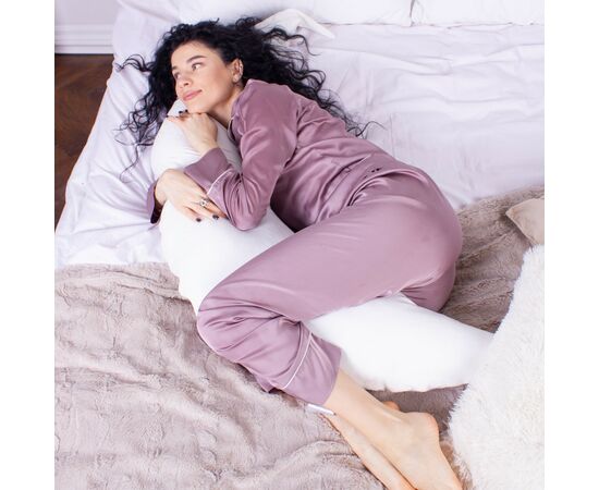 Подушка MirSon для беременных и кормления №8300 Velvet Line 28-0001 White Велюр 30х170х20 см (2200006200253), изображение 5 Подушка MirSon для беременных и кормления №8300 Velvet Line 28-0001 White Велюр 30х170х20 см (2200006200253), изображение 5