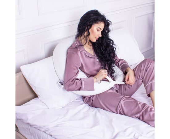 Подушка MirSon для беременных и кормления №8300 Velvet Line 28-0001 White Велюр 30х170х20 см (2200006200253), изображение 6 Подушка MirSon для беременных и кормления №8300 Velvet Line 28-0001 White Велюр 30х170х20 см (2200006200253), изображение 6