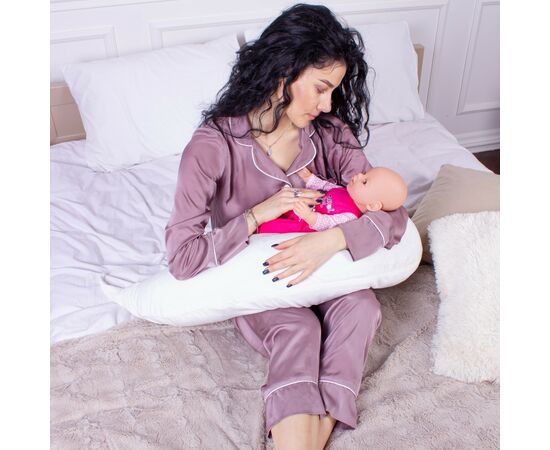 Подушка MirSon для беременных и кормления №8300 Velvet Line 28-0001 White Велюр 30х170х20 см (2200006200253), изображение 7 Подушка MirSon для беременных и кормления №8300 Velvet Line 28-0001 White Велюр 30х170х20 см (2200006200253), изображение 7