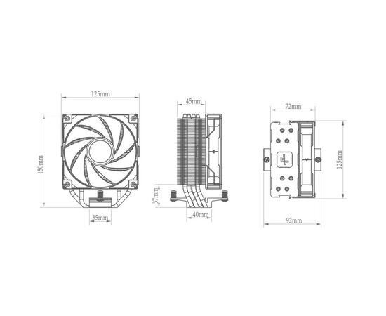 Кулер до процесора Deepcool AG400 LED, зображення 10 Кулер до процесора Deepcool AG400 LED, зображення 10