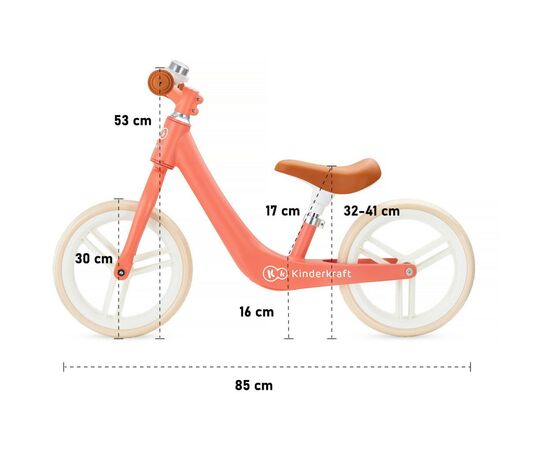 Беговел Kinderkraft Fly Plus Coral (KKRFLPLCRL0000) (5902533915040), изображение 12 Беговел Kinderkraft Fly Plus Coral (KKRFLPLCRL0000) (5902533915040), изображение 12