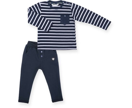 Набор детской одежды Breeze в полосочку и с карманчиком (8999-74B-darkblue)