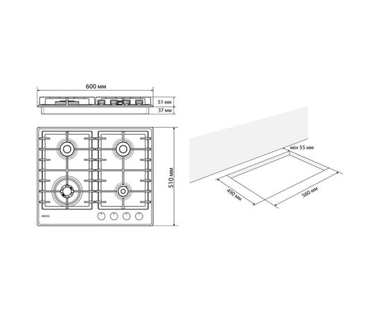 Варочная поверхность Eleyus LINDA 60 WH CTF, изображение 12 Варочная поверхность Eleyus LINDA 60 WH CTF, изображение 12