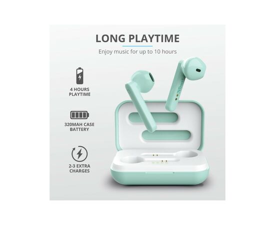 Наушники Trust Primo Touch True Wireless Mic Mint (23781), изображение 11 Наушники Trust Primo Touch True Wireless Mic Mint (23781), изображение 11