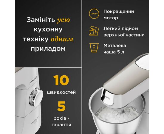 Кухонный комбайн Kenwood KVC 65.001 WH (KVC65.001WH), изображение 3 Кухонный комбайн Kenwood KVC 65.001 WH (KVC65.001WH), изображение 3