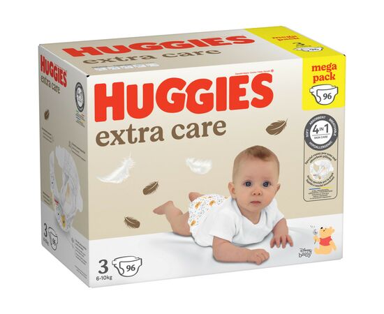 Подгузники Huggies Extra Care Size Размер 3 (6-10 кг) 96 шт (5029053577944), изображение 2 Подгузники Huggies Extra Care Size Размер 3 (6-10 кг) 96 шт (5029053577944), изображение 2