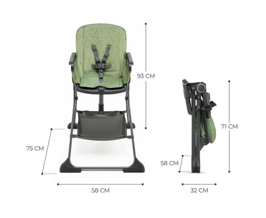 Стульчик для кормления Kinderkraft Foldee Green (5902533922444), изображение 7 Стульчик для кормления Kinderkraft Foldee Green (5902533922444), изображение 7