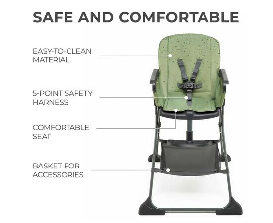 Стульчик для кормления Kinderkraft Foldee Green (5902533922444), изображение 9 Стульчик для кормления Kinderkraft Foldee Green (5902533922444), изображение 9