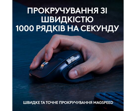 Комплект Logitech MX Keys S Plus Palmrest Wireless UA Graphite (920-011614), изображение 4 Комплект Logitech MX Keys S Plus Palmrest Wireless UA Graphite (920-011614), изображение 4