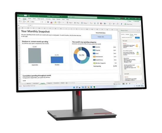 Монитор Lenovo T27h-30 (63A3ZAT1UA), изображение 2 Монитор Lenovo T27h-30 (63A3ZAT1UA), изображение 2