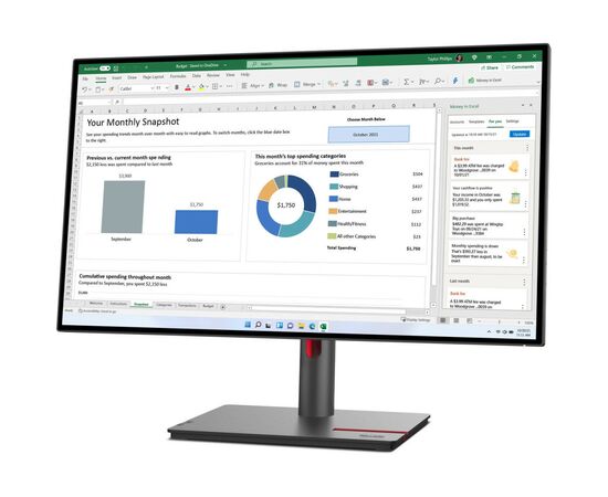 Монитор Lenovo T27h-30 (63A3ZAT1UA), изображение 3 Монитор Lenovo T27h-30 (63A3ZAT1UA), изображение 3
