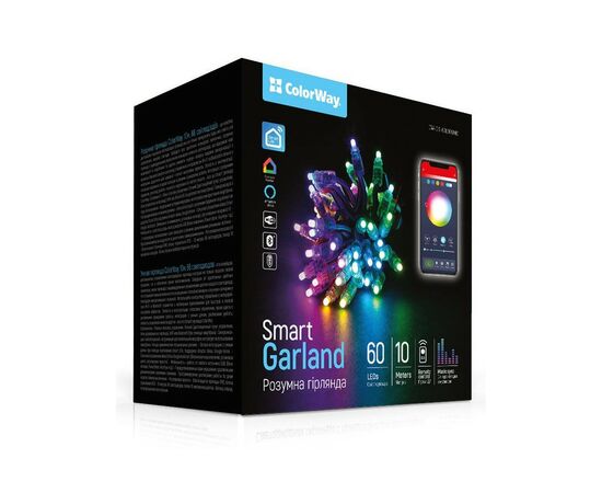 Гірлянда ColorWay Smart LED RGB WiFi+Bluetooth 10M 60LED IP65 (CW-GS-60L10UMC)