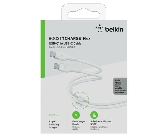 Дата кабель USB 2.0 AM to Type-C 1.0m white Belkin (CAB009BT1MWH), изображение 2 Дата кабель USB 2.0 AM to Type-C 1.0m white Belkin (CAB009BT1MWH), изображение 2