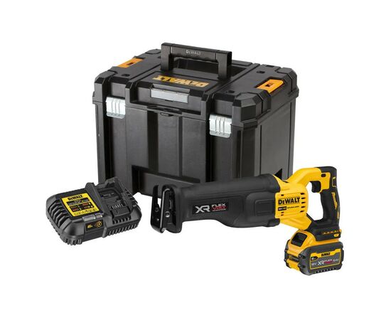 Сабельная пила DeWALT 18В XR Li-lon 6 Ач, 0 - 3000 ход/мин, кейс TSTAK (DCS386T1), изображение 3 Сабельная пила DeWALT 18В XR Li-lon 6 Ач, 0 - 3000 ход/мин, кейс TSTAK (DCS386T1), изображение 3