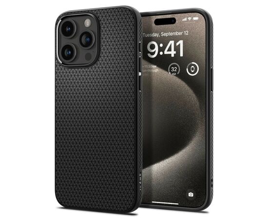 Чехол для мобильного телефона Spigen Apple iPhone 15 Pro Max Liquid Air Matte Black (ACS06562), изображение 2 Чехол для мобильного телефона Spigen Apple iPhone 15 Pro Max Liquid Air Matte Black (ACS06562), изображение 2