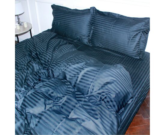 Постельное белье MirSon Satin Stripe 30-0021DarkBlue 160х220 Семейный (2200005255803)
