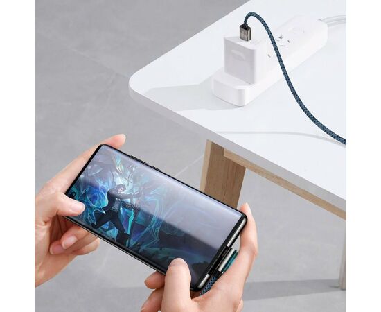 Дата кабель USB 3.1 AM to Type-C 1.0m CATCS 66W 90 Legend Series Elbow Blue Baseus (CACS000403), зображення 7 Дата кабель USB 3.1 AM to Type-C 1.0m CATCS 66W 90 Legend Series Elbow Blue Baseus (CACS000403), зображення 7