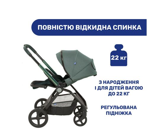 Коляска Chicco 2 в 1 Mysa Зеленая (2900990849444) (87026.30.01), изображение 10