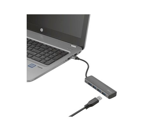 Концентратор Trust Halyx 4-Port USB-A 3.2 ALUMINIUM (23327_TRUST), изображение 4 Концентратор Trust Halyx 4-Port USB-A 3.2 ALUMINIUM (23327_TRUST), изображение 4