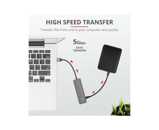 Концентратор Trust Halyx 4-Port USB-A 3.2 ALUMINIUM (23327_TRUST), изображение 9 Концентратор Trust Halyx 4-Port USB-A 3.2 ALUMINIUM (23327_TRUST), изображение 9