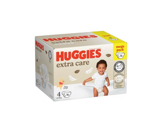 Подгузники Huggies Extra Care Size Размер 4 (8-16 кг) 76 шт (5029053583167), изображение 2 Подгузники Huggies Extra Care Size Размер 4 (8-16 кг) 76 шт (5029053583167), изображение 2