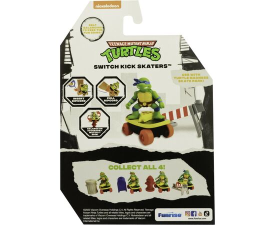 Игровой набор Funrise TMNT Черепашки-ниндзя классические Скейтбордист с лаунчером Леонардо (71040), изображение 4 Игровой набор Funrise TMNT Черепашки-ниндзя классические Скейтбордист с лаунчером Леонардо (71040), изображение 4