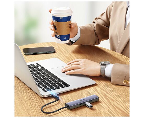 Концентратор Ugreen USB 3.0 Type-C to 3xUSB 3.0 + RJ45 1000M CM475 grey (20932), изображение 10 Концентратор Ugreen USB 3.0 Type-C to 3xUSB 3.0 + RJ45 1000M CM475 grey (20932), изображение 10