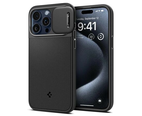 Чехол для мобильного телефона Spigen Apple iPhone 15 Pro Optik Armor MagFit Black (ACS06738), изображение 2 Чехол для мобильного телефона Spigen Apple iPhone 15 Pro Optik Armor MagFit Black (ACS06738), изображение 2