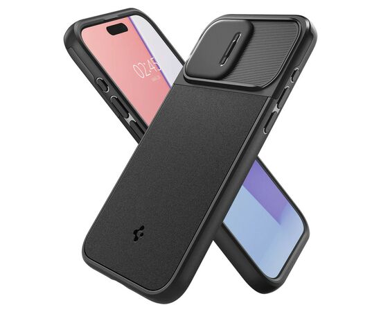 Чехол для мобильного телефона Spigen Apple iPhone 15 Pro Optik Armor MagFit Black (ACS06738), изображение 5 Чехол для мобильного телефона Spigen Apple iPhone 15 Pro Optik Armor MagFit Black (ACS06738), изображение 5