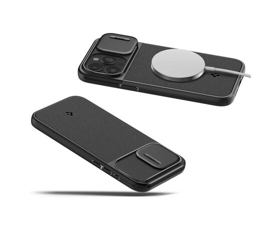Чехол для мобильного телефона Spigen Apple iPhone 15 Pro Optik Armor MagFit Black (ACS06738), изображение 6 Чехол для мобильного телефона Spigen Apple iPhone 15 Pro Optik Armor MagFit Black (ACS06738), изображение 6