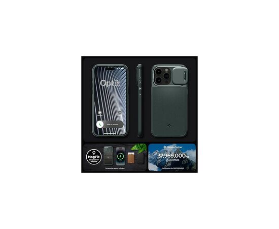 Чехол для мобильного телефона Spigen Apple iPhone 15 Pro Max Optik Armor MagFit Abyss Green (ACS06600), изображение 11