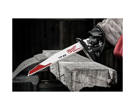 Полотно Milwaukee для сабельной пилы, AX FANG TIP 300мм, шаг 5,0мм, 5шт, древесина с гвоздями (48005027), изображение 11 Полотно Milwaukee для сабельной пилы, AX FANG TIP 300мм, шаг 5,0мм, 5шт, древесина с гвоздями (48005027), изображение 11