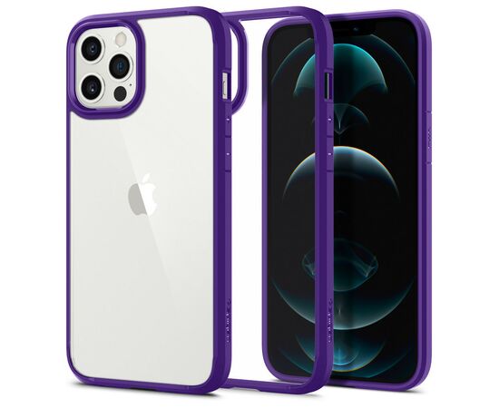 Чехол для моб. телефона Spigen iPhone 12 Crystal Hybrid, Hydrangea Purple (ACS01478), изображение 7 Чехол для моб. телефона Spigen iPhone 12 Crystal Hybrid, Hydrangea Purple (ACS01478), изображение 7