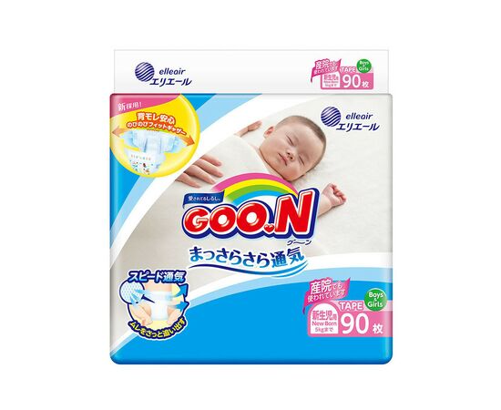 Подгузник GOO.N для новорожденных до 5 кг размер SS на липучках 90 шт (843152)